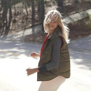 NSF Aida Puffer Vest Jacket Army Green Size Medium